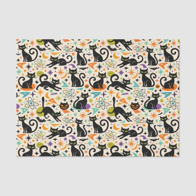 Atomic Black Cats Halloween Seidenpapier (Vorderseite)