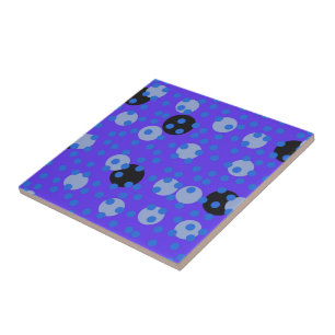 Atomic Blueberry - Retro Polka Dot Dream   Fliese
