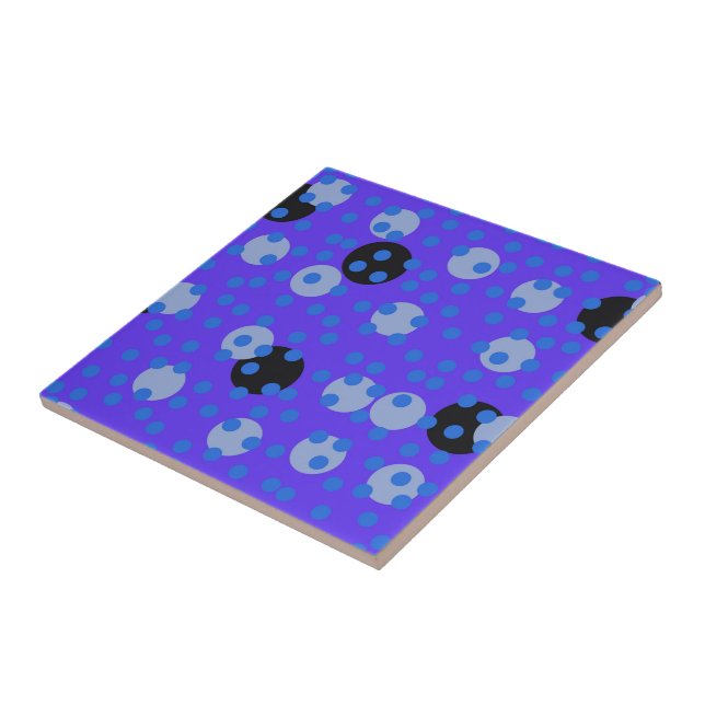 Atomic Blueberry - Retro Polka Dot Dream   Fliese (Seite)