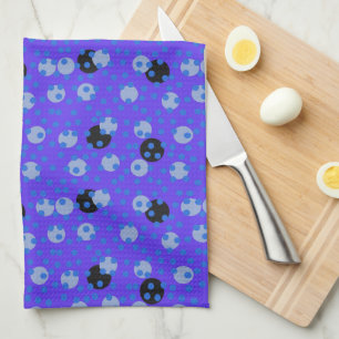 Atomic Blueberry - Retro Polka Dot Dream Geschirrtuch