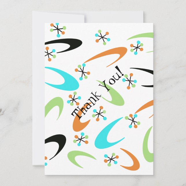 Atomic-Dankeschön-Karte Mitte des Jahrhunderts Dankeskarte (Vorderseite)