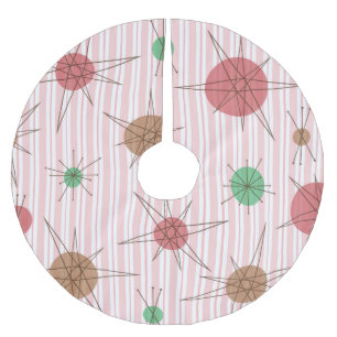 Atomic Era Candy Cane Stripes Polyester Weihnachtsbaumdecke