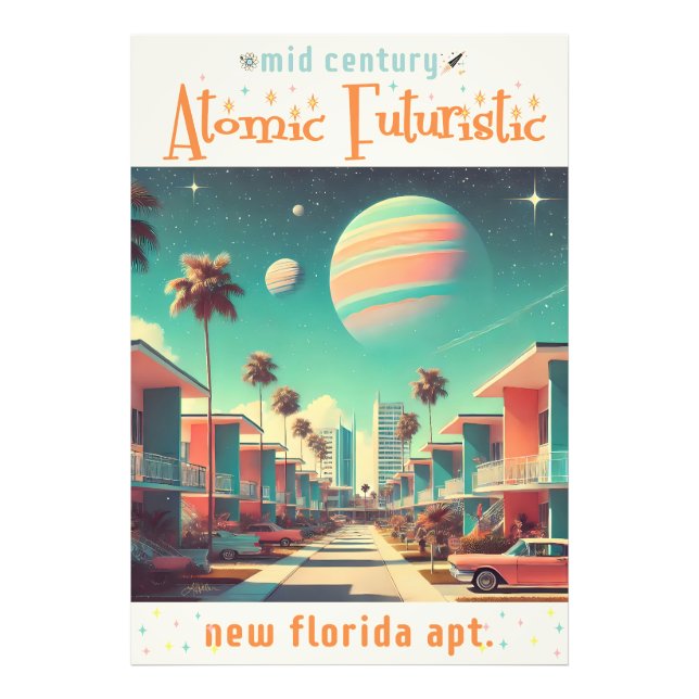 Atomic Futuristic New Florida Apartments Fotodruck (Vorne)