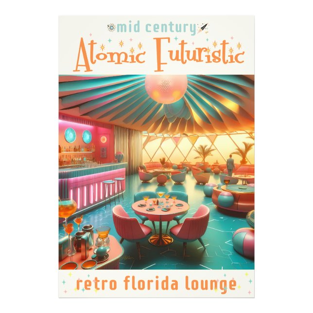 Atomic Futuristic Retro Florida Lounge Fotodruck (Vorne)