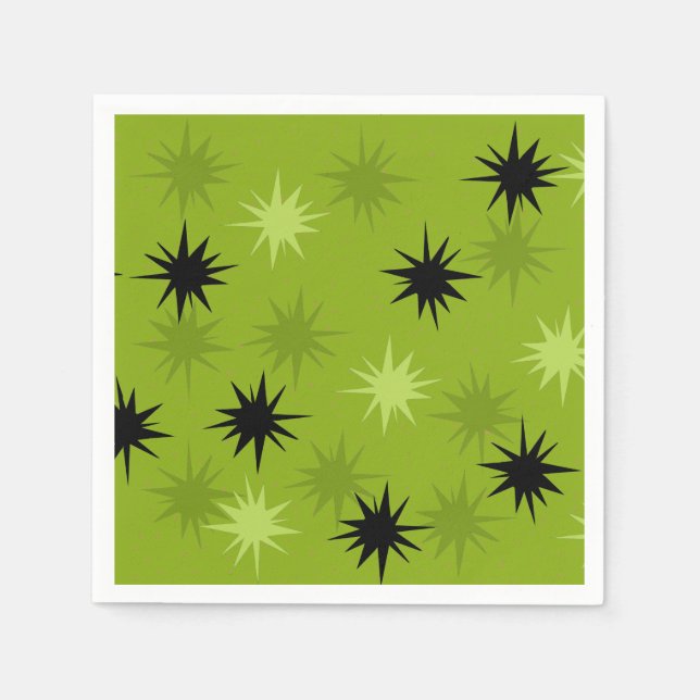 Atomic Green Sternexplosionen Paper Cocktail Napki Serviette (Vorderseite)