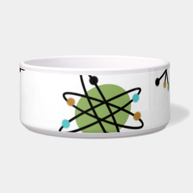 Atomic Keramik Pet Bowl aus der Mitte des Jahrhund Napf (Vorderseite)