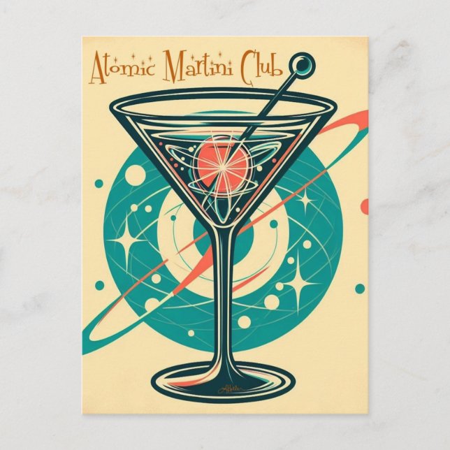 Atomic Martini Club Postkarte (Vorderseite)