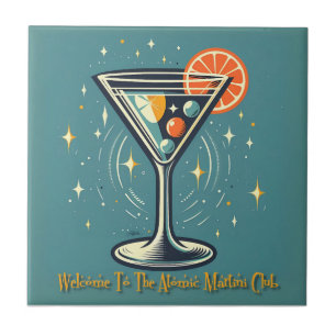 Atomic Martini Club Retro Futuristischer Cocktail Fliese