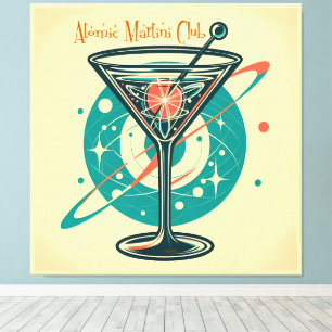 Atomic Martini Club Weltraumzeitalter Leinwanddruck