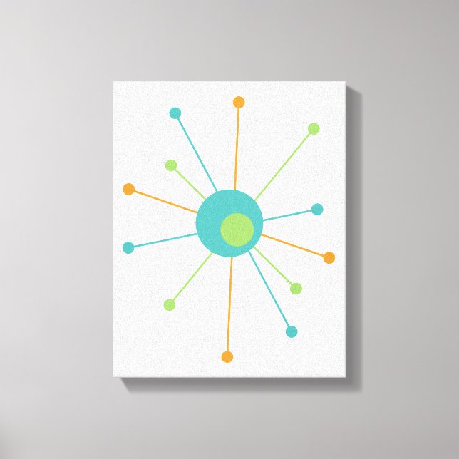 Atomic Mitte des Jahrhunderts Moderne, 11 Zoll x 1 Leinwanddruck (Vorderseite)