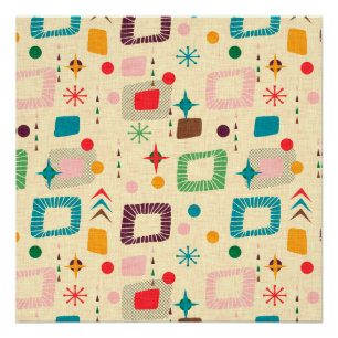 Atomic-Muster der 50er Jahre Poster