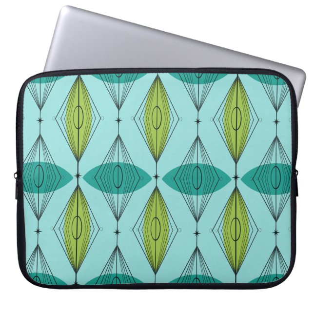Atomic Ogee & Starbursts Laptop Sleeve (Vorderseite)