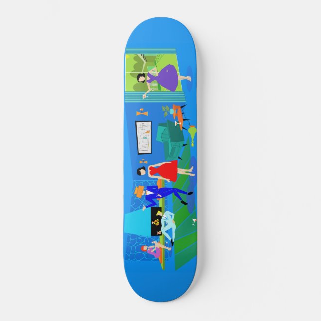 Atomic Palm Springs Cocktail Party Skateboard (Recto)
