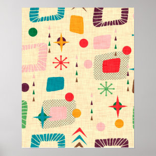 Atomic Pattern der 50er Jahre Poster