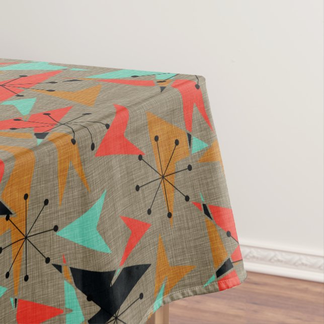 Atomic Patterns, Fifties Style Tablecloth, 52"x70" Tischdecke (Beispiel)