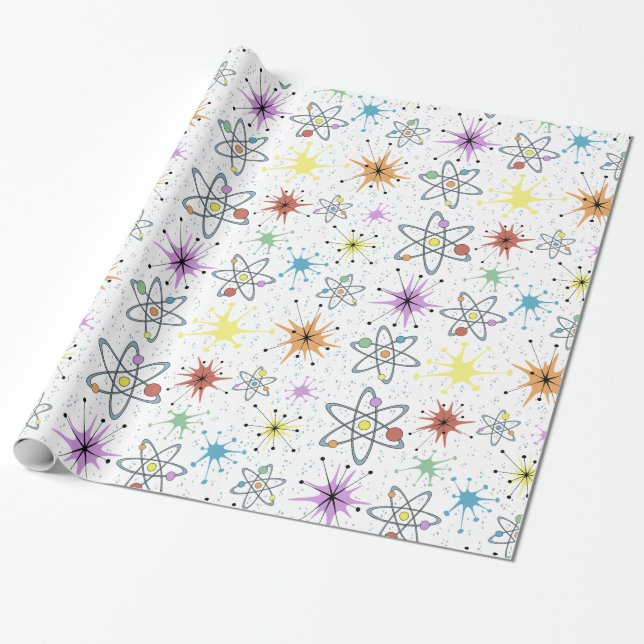 Atomic Retro Geschenkpapier (Ungerollt)