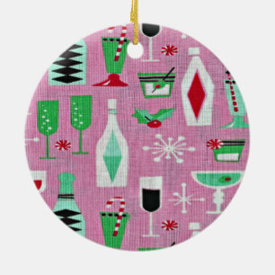 Atomic Retro Rosa Weihnachtsschmuck