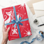Atomic Star Cat MidCentury Modern Christmas MCM Geschenkpapier<br><div class="desc">Hol dich modern... Das Mittelalter ist natürlich modern. Mit diesem Design wirst du eine coole Katze sein. Die klassisch elegante Silhouette der Katze, das war die ganze Wut im 50er, die mit Sternen der atomaren Sternexplosion im Weltraum schwebte. Sie werden nicht gewollt, die Zeitung zu reißen. BTW - die Naht...</div>