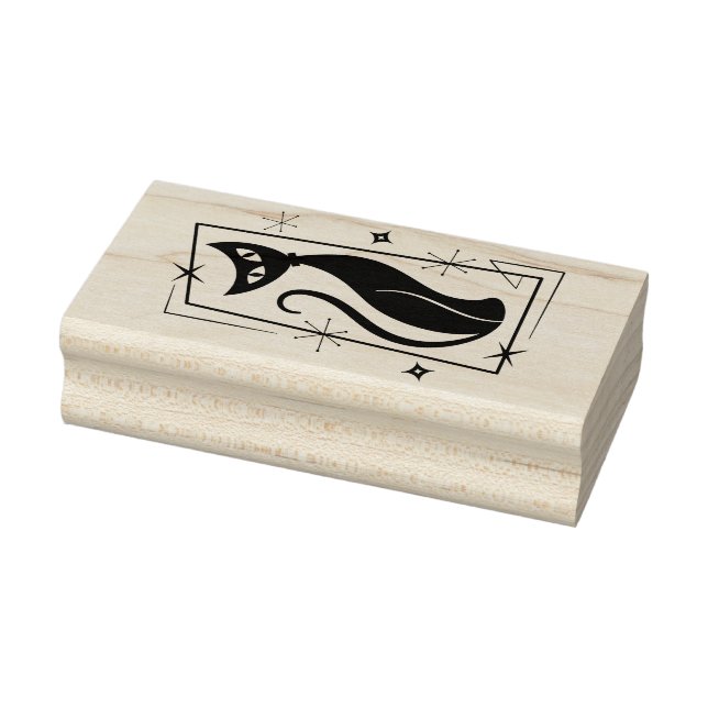 Atomic Star Cool Cat MidCentury Moderne MOD MCM Gummistempel (Stempel)