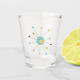 Atomic Sternexplosion Blue Yellow Green Mitte des Schnapsglas