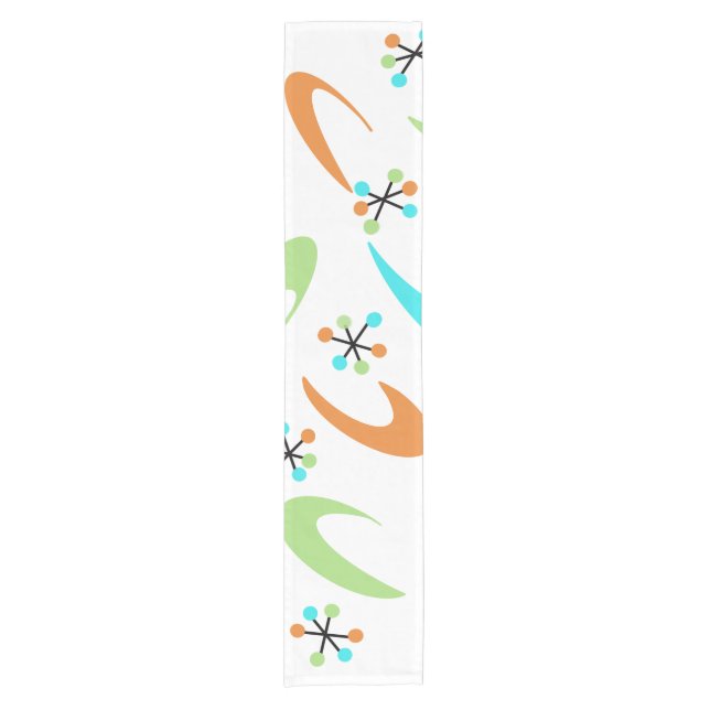 Atomic Table Runner aus der Mitte des Jahrhunderts Kurzer Tischläufer (Vorderseite)