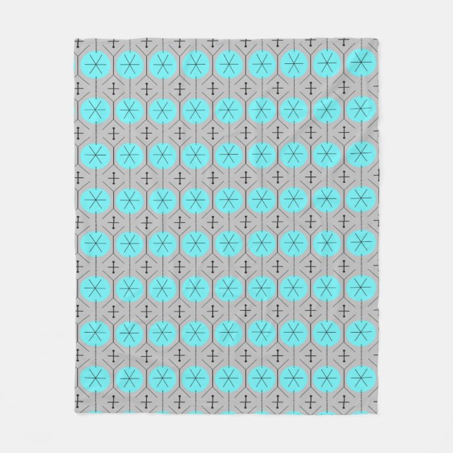 Atomic Türkis Punkte Fleece-Decke Fleecedecke (Vorderseite)
