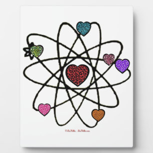 Atomic Valentine Leopard Print Hearts Fotoplatte