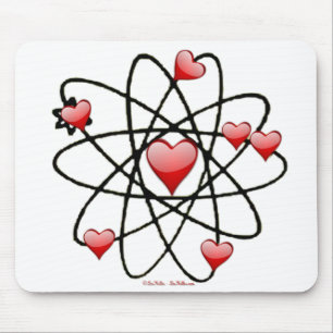 Atomic Valentine Red Hearts Mousepad