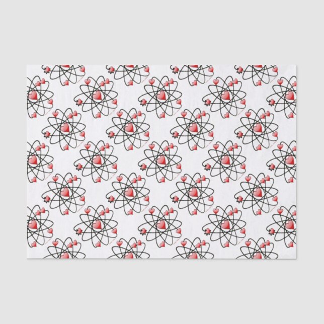 Atomic Valentine Red Hearts Seidenpapier (Vorderseite)