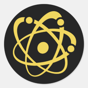 Atomic Wonk Runder Aufkleber