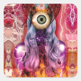 atomisch quadratischer aufkleber