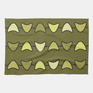 Atomische Ära Boomerangs Olive Green Geschirrtuch
