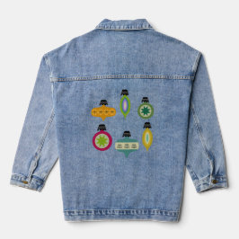Atomische Ornamente Jeansjacke