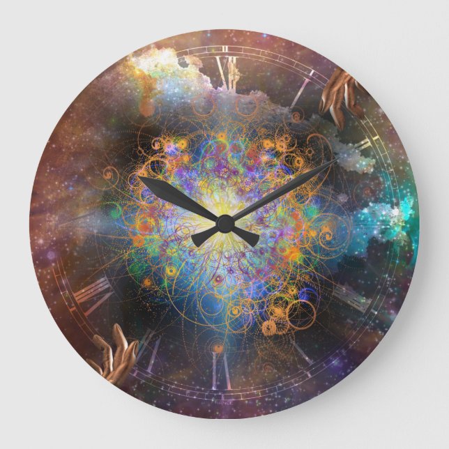 Atomische Raumzeit Große Wanduhr (Vorderseite)