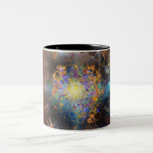 Atomische Raumzeit Zweifarbige Tasse