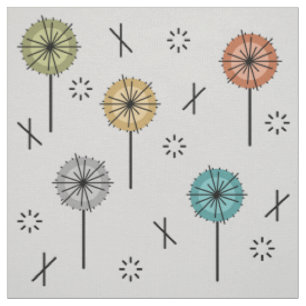 Atomische Retro-Blume mehrfarbig Stoff