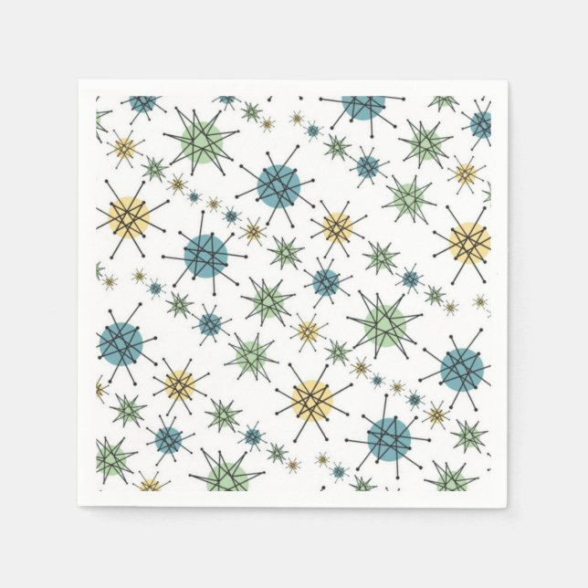 Atomische Sternexplosion des Retro-Hipsters Serviette (Vorderseite)