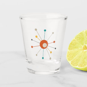 Atomische Sternexplosion Dunkelorange Aquamarin Mi Schnapsglas