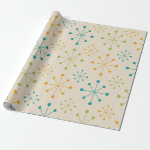 Atomische Sternexplosion Orange Aquamarin Green Mi Geschenkpapier
