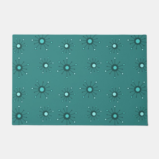 Atomische Sternexplosionen Aquamarin Fußmatte (Vorderseite)