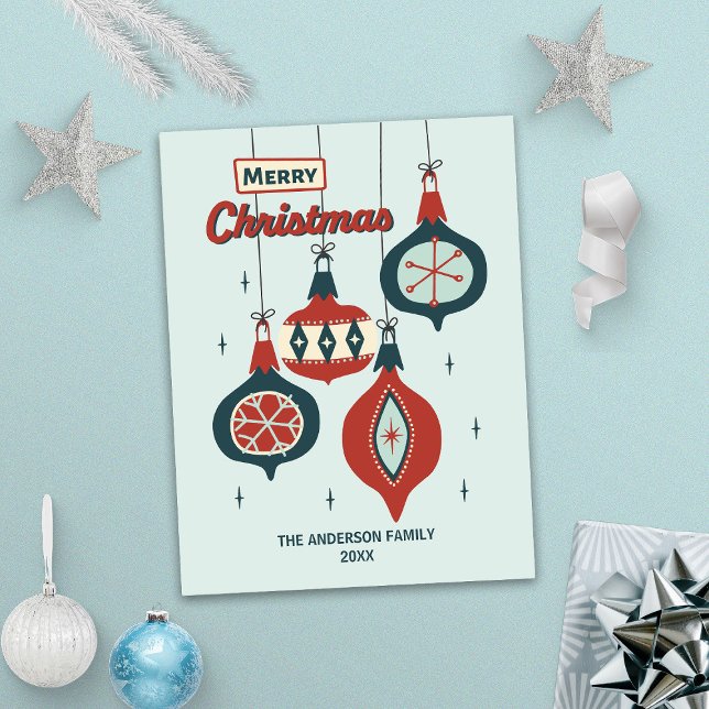 Atomische Weihnachtszeit Mitte des Jahrhunderts Feiertagspostkarte (Von Creator hochgeladen)