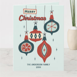 Atomische Weihnachtszeit Mitte des Jahrhunderts Karte