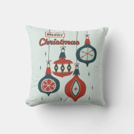 Atomische Weihnachtszeit Mitte des Jahrhunderts Kissen