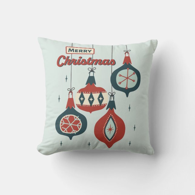 Atomische Weihnachtszeit Mitte des Jahrhunderts Kissen (Vorderseite)