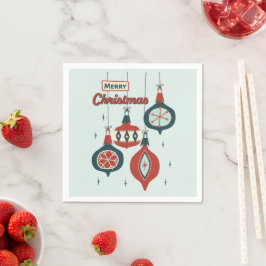 Atomische Weihnachtszeit Mitte des Jahrhunderts Serviette