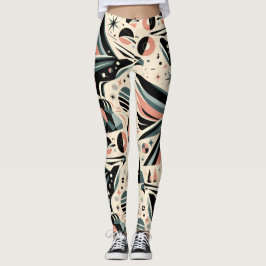 Atomischer Adler Collage geometrisches Muster Leggings