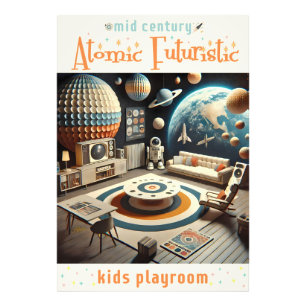 Atomischer futuristischer Weltraum-Kinder-Spielzim Fotodruck