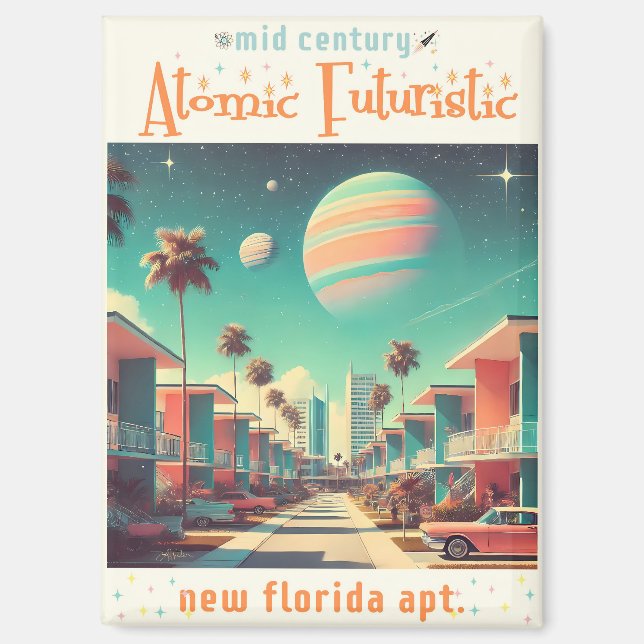 Atomistische futuristische neue Florida-Wohnungen Magnet (Vorderseite)