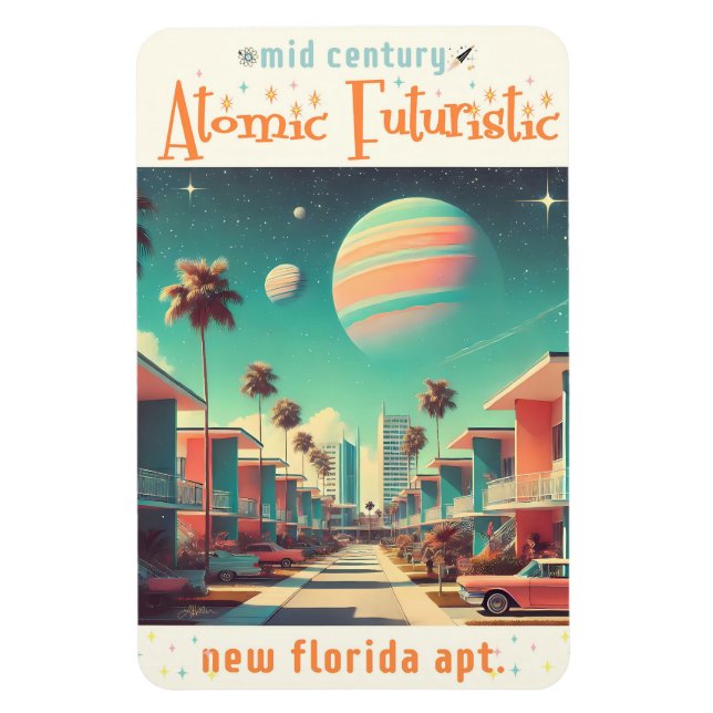 Atomistische futuristische neue Florida-Wohnungen Magnet (Vertikal)