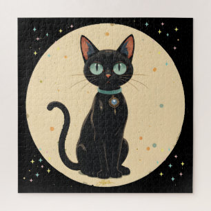 Atomistische futuristische schwarze Katzenmond